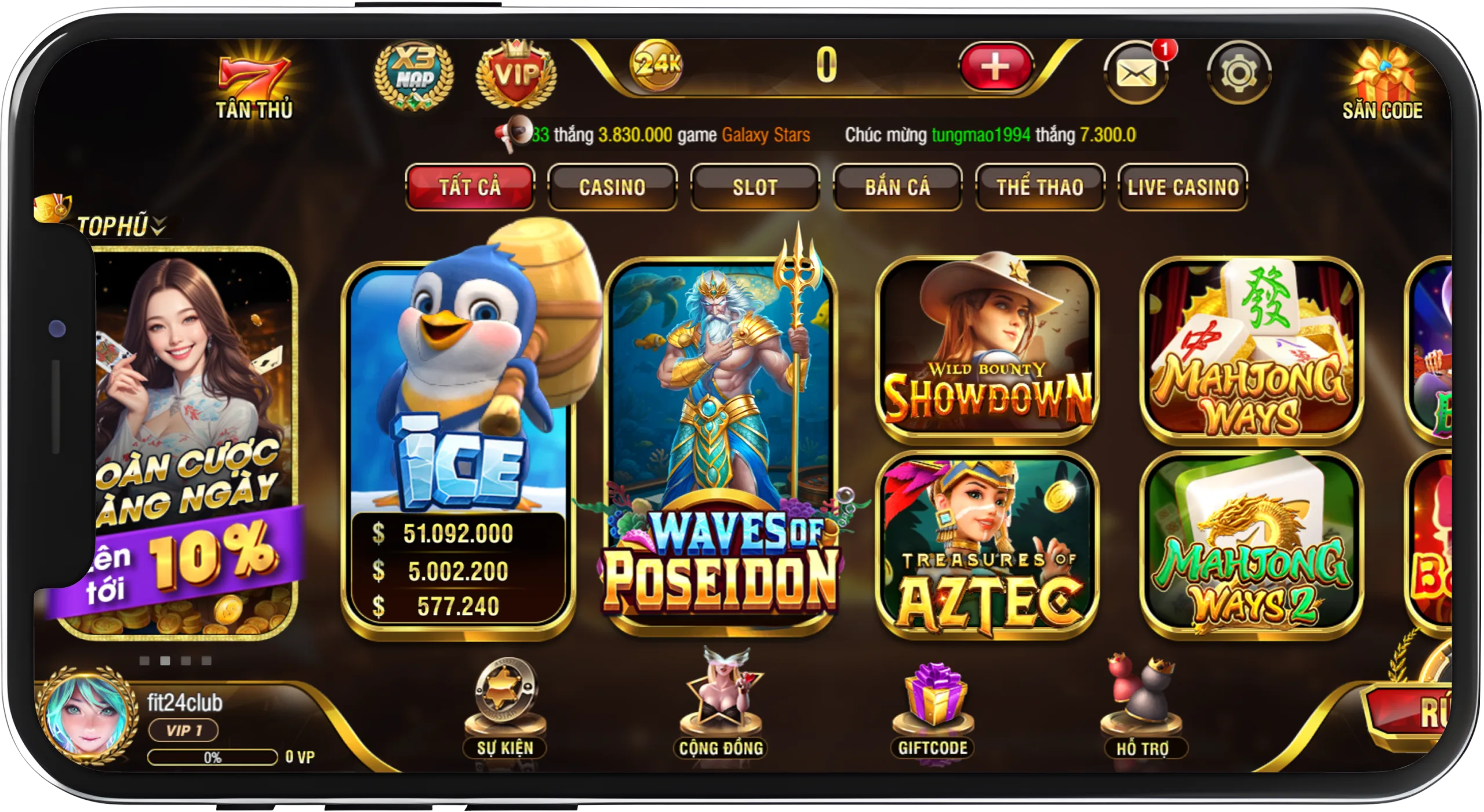 Danh sách game 24KClub