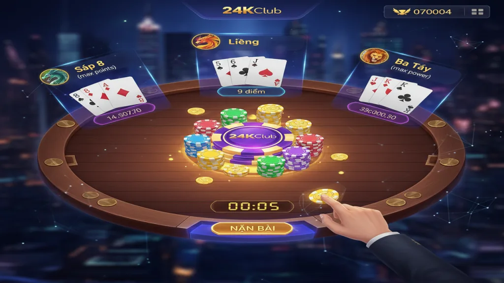 Cách chơi bài Cào 3 lá trực tuyến 24KClub