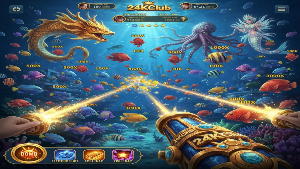 Hướng dẫn chơi Bắn cá đổi thưởng 24KClub
