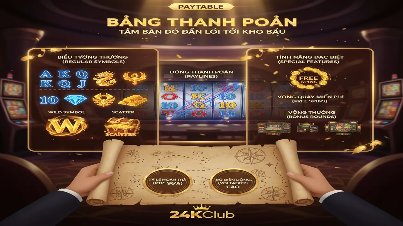 Hướng dẫn đọc bảng thanh toán (Paytable) trong Slot 24KClub