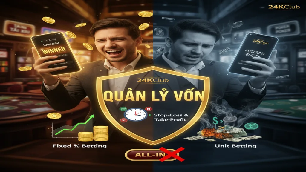 Chiến thuật quản lý vốn : Cách phân bổ tiền cược để không bị "cháy" tài khoản 24KClub