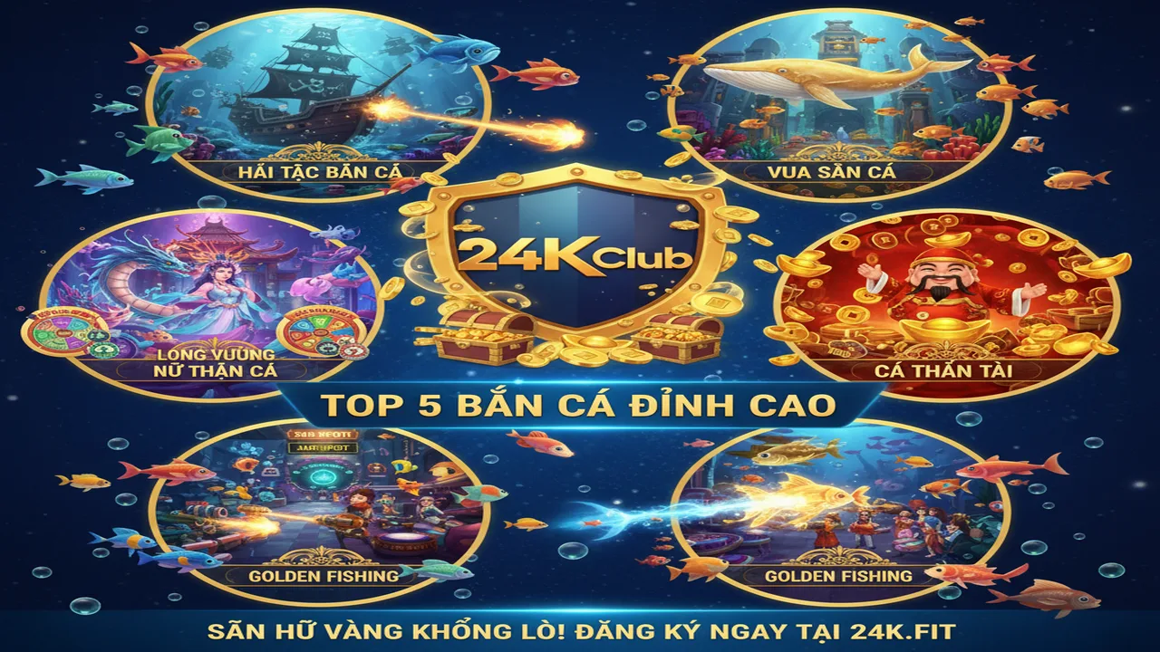 Top 5 trò chơi Bắn cá đồ họa đẹp, dễ nổ hũ nhất 24KClub