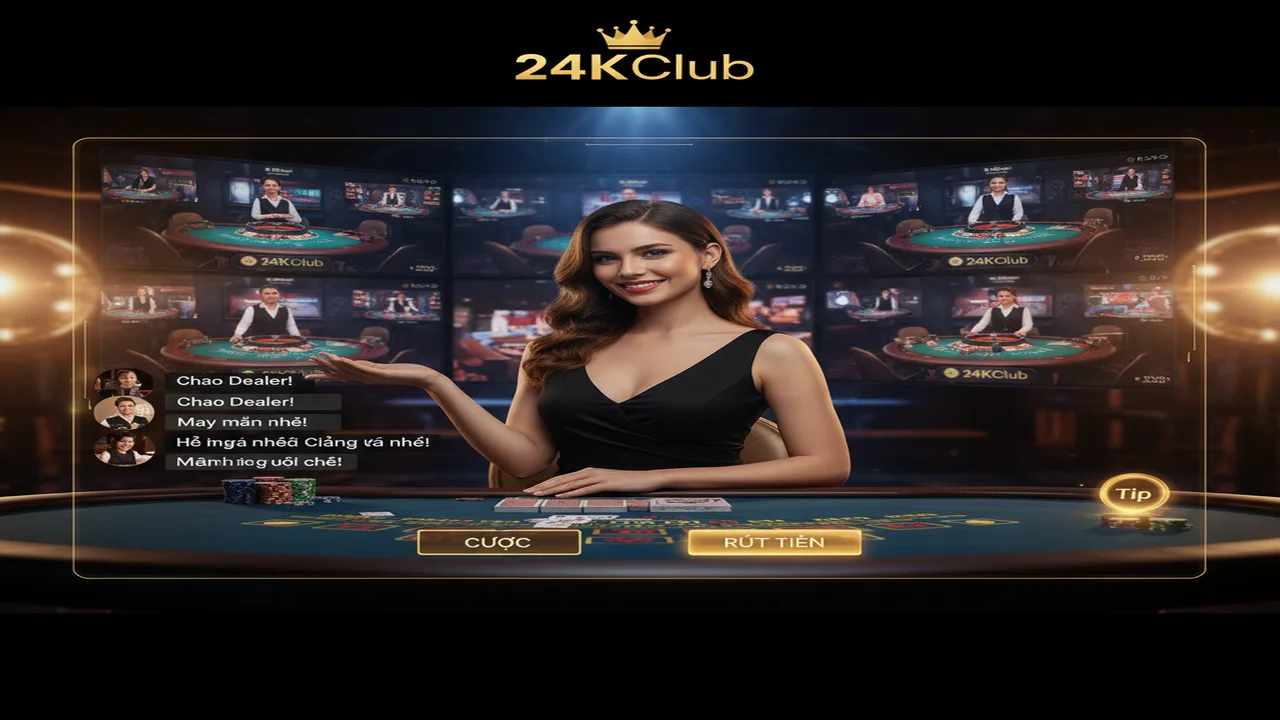 Hướng dẫn tương tác với Dealer tại sảnh Live 24KClub