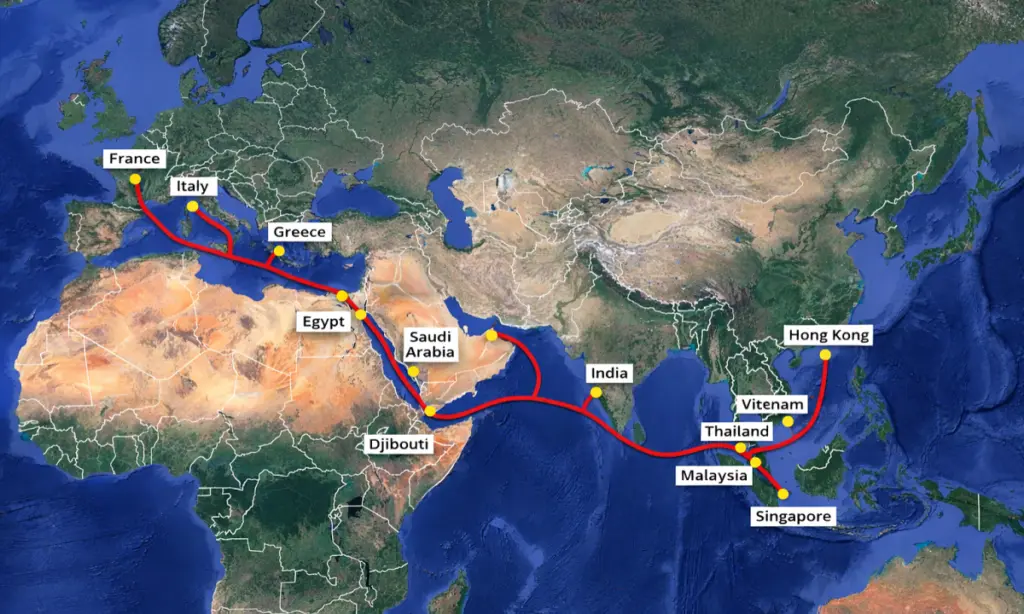 Cáp quang biển AAE1 gặp sự cố